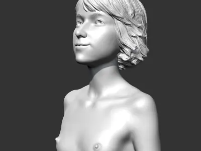 SC girl bust E 3D print model 3D print model