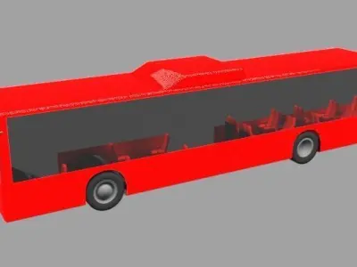 bus autobus coach vehicle car long car wheels wheel OBJ and FBX 3D model