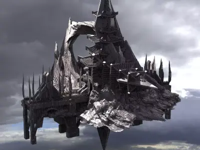 At Deco Bridge mountain 1 Tall 3D model