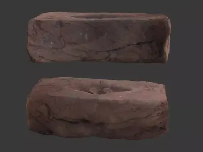 Clay Brick 3D Scan Low-poly 3D model