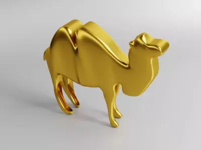 GOLD CAMEL Low-poly 3D model