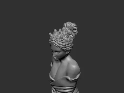 Girl statue hair and dress 3D print model