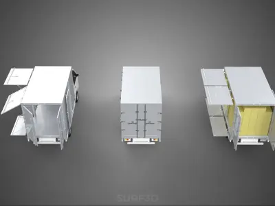 COLLECTION BOX TRUCK DELIVERY CARGO PICKUP FREIGHT CUBE VAN CAR 3D model