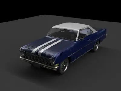 Nova 1 old car Low-poly 3D model