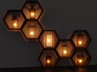 Lanterns  Low-poly 3D model