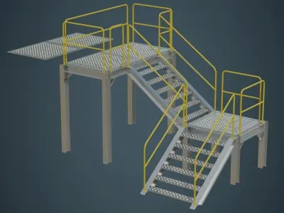 Industrial Platform 1A Low-poly 3D model