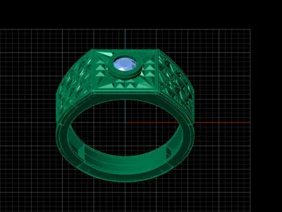 Print Ready STL 3DM  Gents Rings Diamond Men Ring  3D print model 204