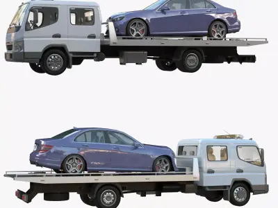 Tow truck double cab 3D model