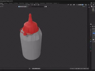 glue bottle-01 3D model
