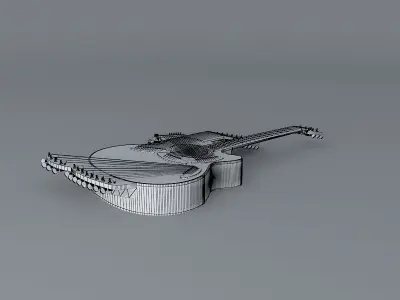 Harp drone string guitar Free 3D model
