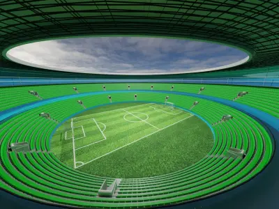 Football Stadium  Low-poly 3D model 3