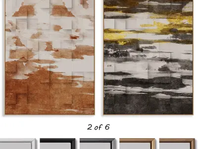 Abstract Painting Frame set 3D model purchase