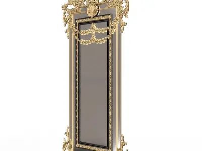 Carved Classic Mirror 013 Low-poly 3D model