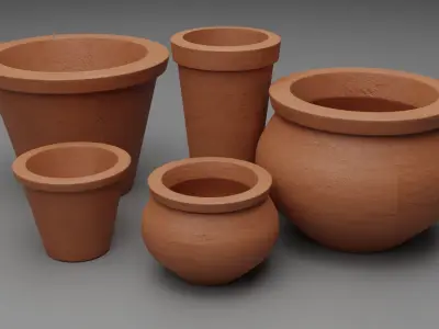 Plant Pots 3D model
