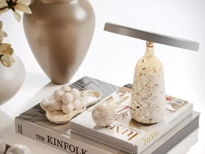  Golden Stillness Tabletop Styling with Magnolia 3D model