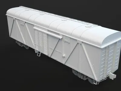Boxcar High-Poly train car 3D model