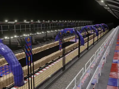 Asset Generic Race Track Red Bull Low-poly 3D model