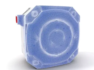 Futuristic Device Model Pack with Red Light Feature Low-poly 3D model