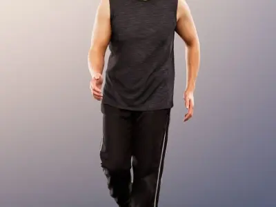 Karl 12695 - Athletic Asian Man Running Low-poly 3D model