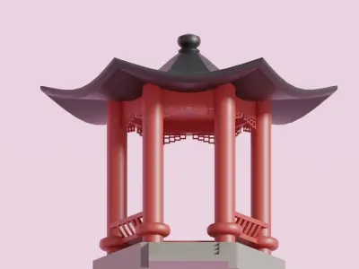 Cartoon Chinese Pavilion 3D model