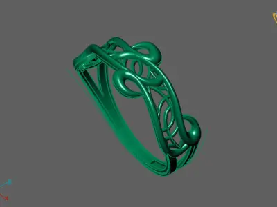 Women Ring Fancy Ring Plain light weight STL 3DM Printable 3D print model 6