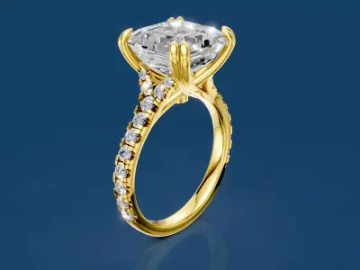 Luxury engagement ring 3D print model