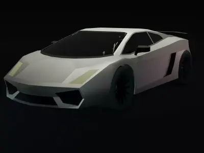 Low Poly Gameready sport car Low-poly 3D model