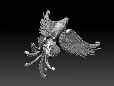 phoenix sculpture of 3D print model