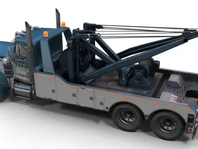 Peterbilt vintage wrecker Low-poly 3D model