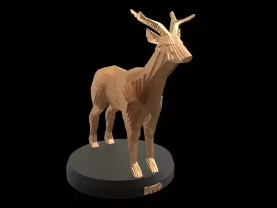 Parametric Deer Low-poly 3D model purchase