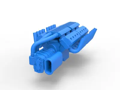 Engine 2 V8 Version 2 Scale 1 to 25 3D print model
