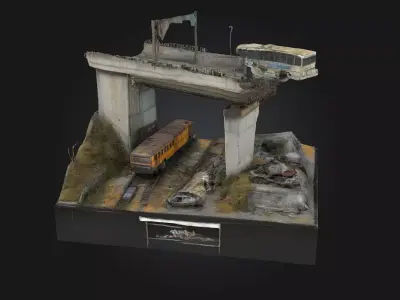 Surviving the Wasteland Diorama  A Tale of Grit in a Broken 3D model