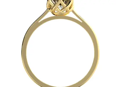 Ring with diamonds 6mm 3D print model 3D print model