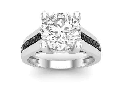 AV 478 Ladies Bridal Solitaire With Accents Engagement Ring 3D print model