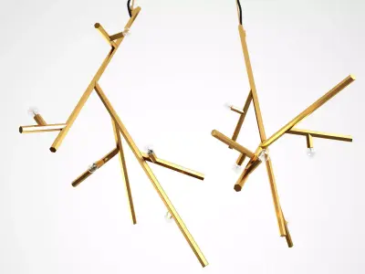 Linden branch pendant light 3D model