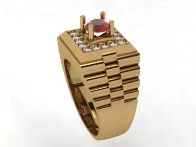 A Showcase of Luxury Men Rings Inspired by Watches 3D print model