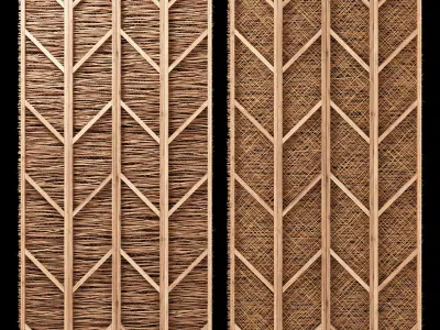 Ceiling diagonal wood  thin branch beam n5 3D model