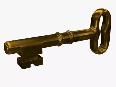 Key 3D golden 3D model