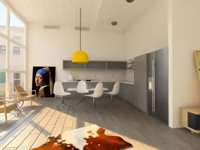 interior american kitchen 3D model