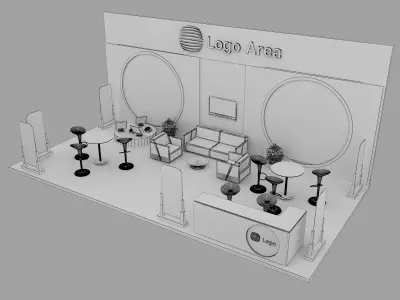  Booth Exhibition Stand a51 3D model