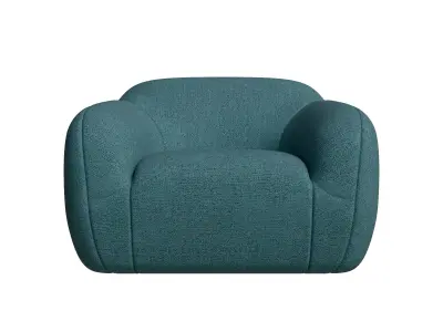 Blue Fabric Occasional Chair 3D model