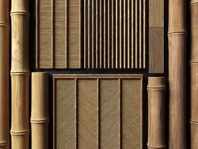 Ceiling bamboo angle n1 3D model