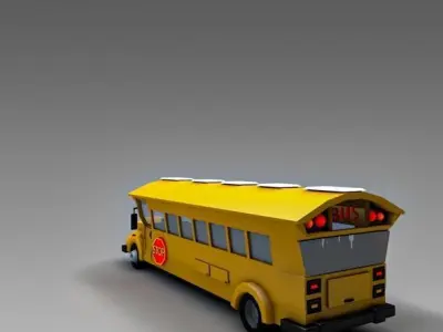 Low Poly School Bus Low-poly 3D model