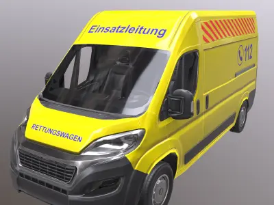 Rettungswagen German Ambulance Low Poly Low-poly 3D model