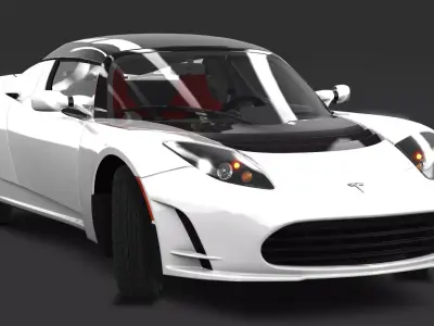 Tesla Roadster 2011 Low-poly 3D model