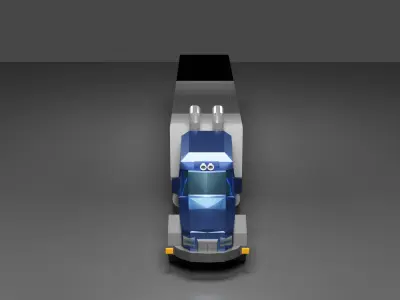 Transport Truck Low Poly Low-poly 3D model