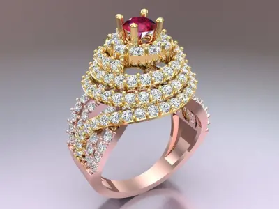 Diamond Ring - Womens Rings - N5437 3D print model