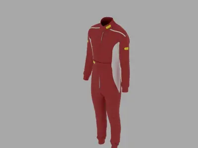 Race Car Driver Costume Low-poly 3D model