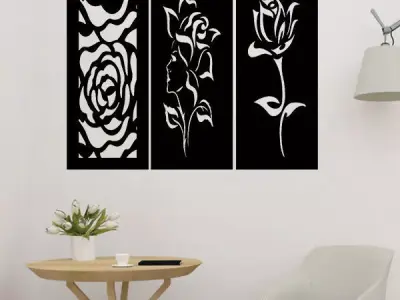 Unique Roses Baffle Wall Art 3D print model