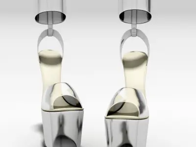 Women Clear Platform High Heel Sandals 3D model